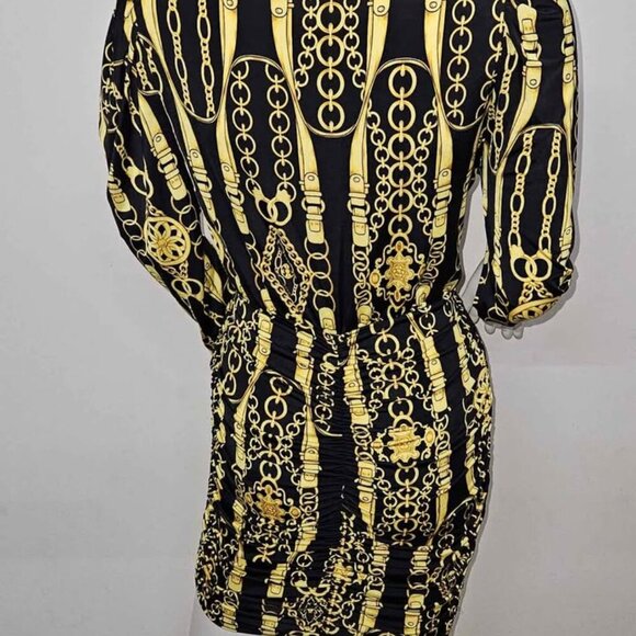 NEW size Large High Fashion Party dress multi color multi print mini dress - Picture 2 of 2